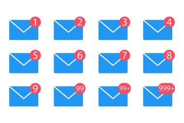 beyaz arka plan vektörü üzerinde posta iletisi zarfı