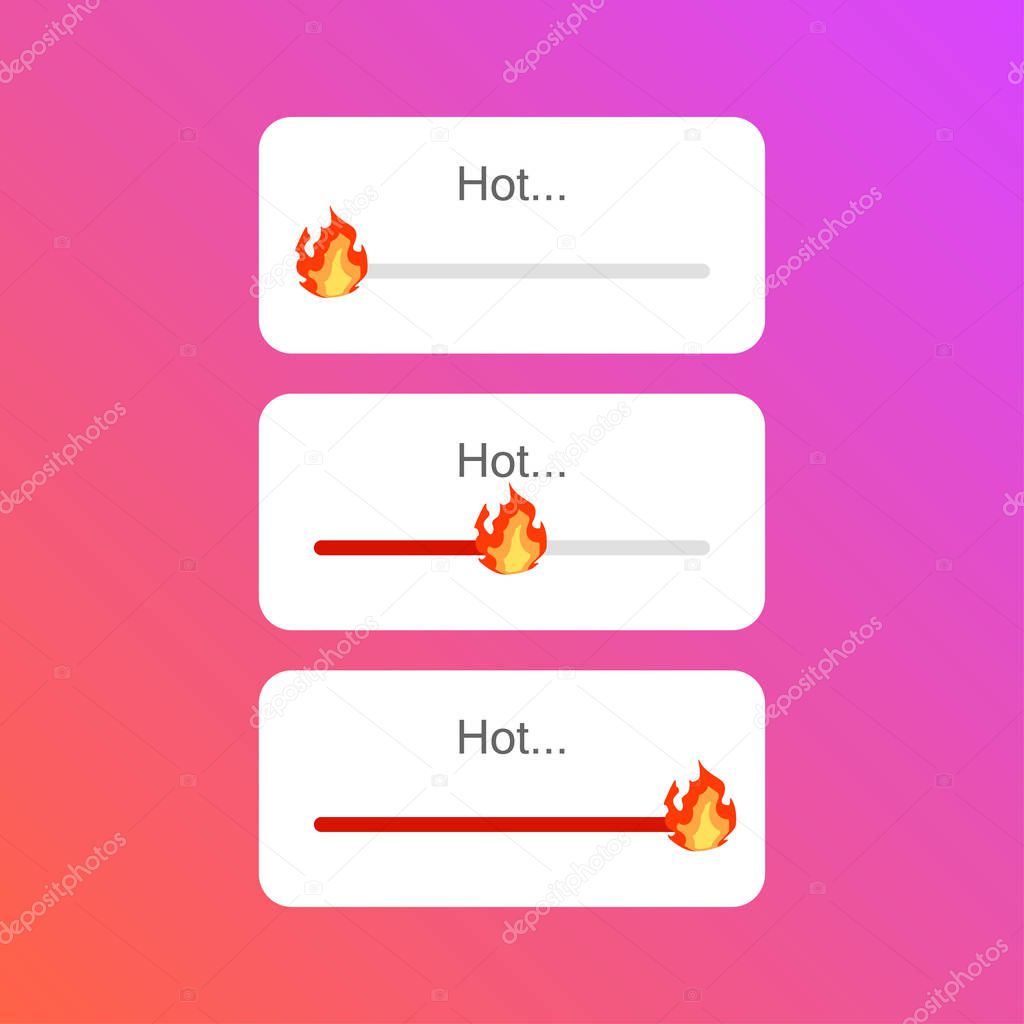 Social network vote scale hot fire vector illustration