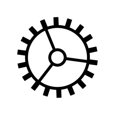 beyaz arka plan vektörü üzerinde dişli çark simgesi siyah