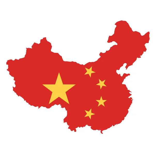 República Popular da China mapa fundo branco —  Vetores de Stock