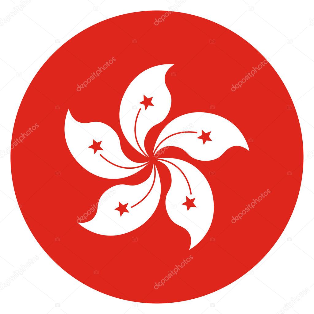 hong kong national flag road sign vector