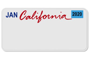 california yeni araba dijital plaka vektörü