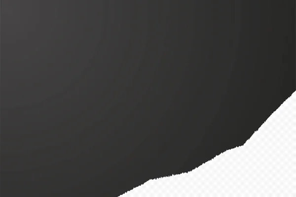 Zerrissenes Papier rechte Ecke schwarzer Hintergrund Vektor — Stockvektor