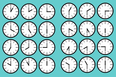 gündüz saat çizelgesi için saat kümesi