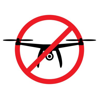 hiçbir sinek drone bölge uyarı işareti vektör