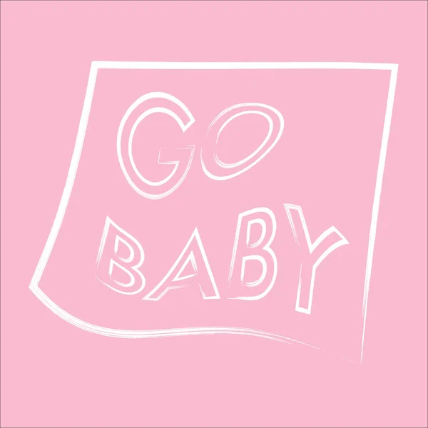 Go baby logo su sfondo rosa vettoriale — Vettoriale Stock