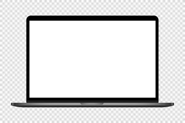 Ordinateur portable moderne réaliste écran blanc vecteur — Image vectorielle