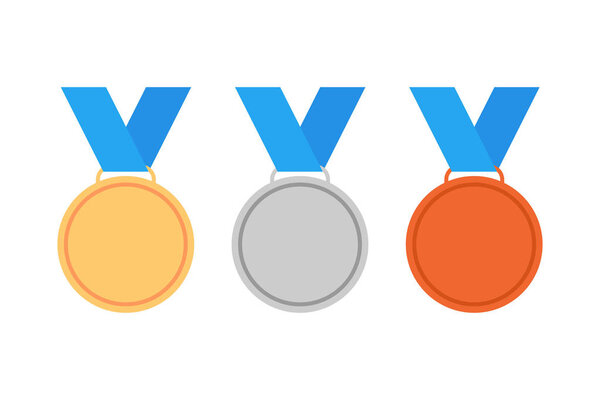 gold silver bronze medals for winners vector