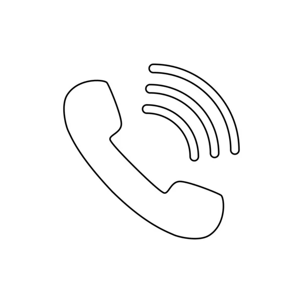 Telefono delineato chiamata icona sfondo bianco vettore — Vettoriale Stock