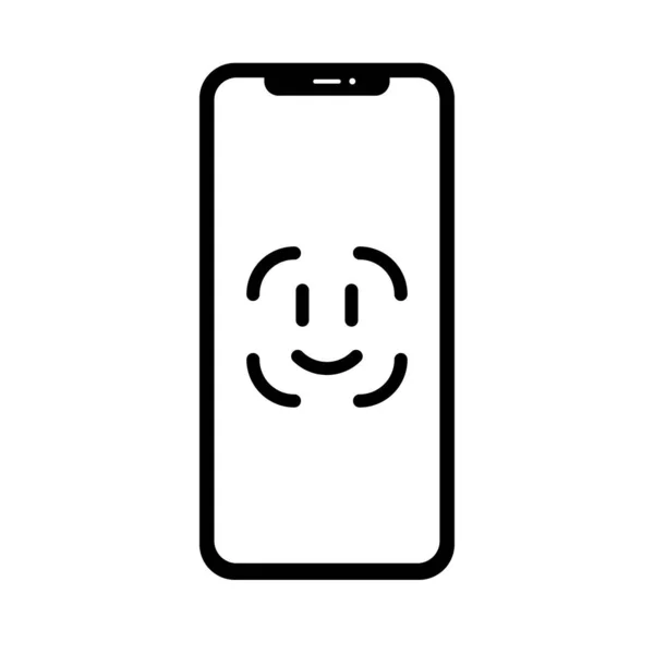 Illustration avec identifiant de visage pour appareil mobile — Image vectorielle