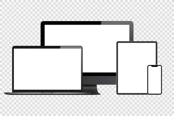 Moderne Mockup-Set-Geräte für Webdesign — Stockvektor