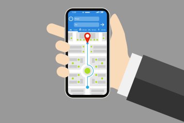 GPS navigasyon telefonu olan bir model. harita mobil