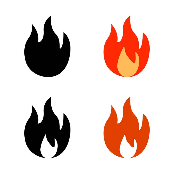 Modern illustration with red, black fire icon — Stock Vector