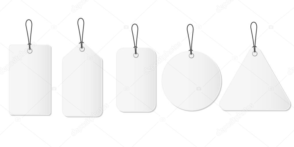 Tags price design. Blank template. Vector mockup.