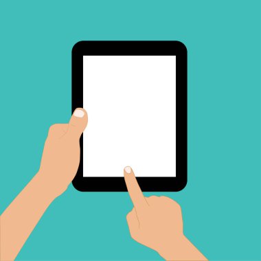 El tutuşu tablet parmak ekran vektör tasarımı