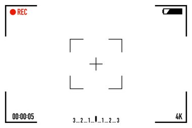 video kamera görüntüsü bulucu çerçeve vektör çizimi