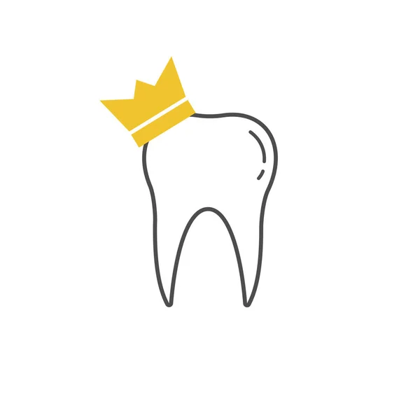 Diente Icono Dent Sonrisa Corona Logo Vector — Vector de stock