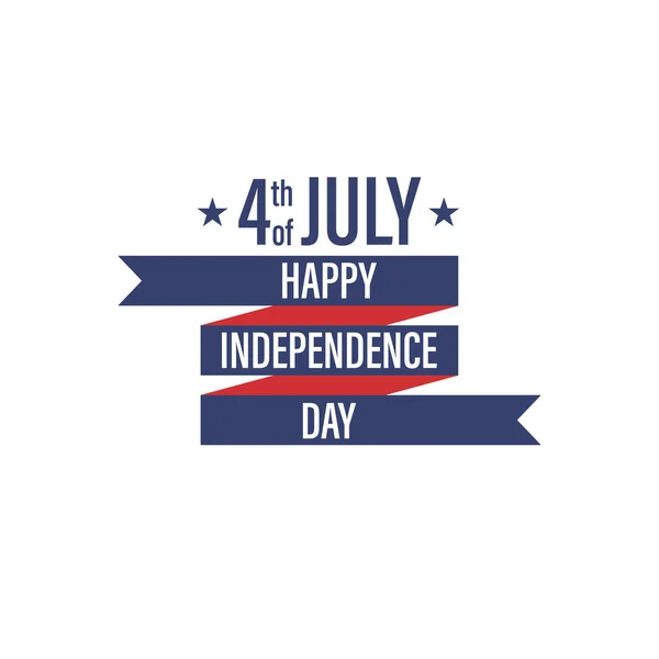 Glad Fjärde Juli Vektor Självständighet Dag Vit Bakgrund Banner Amerikansk — Stock vektor