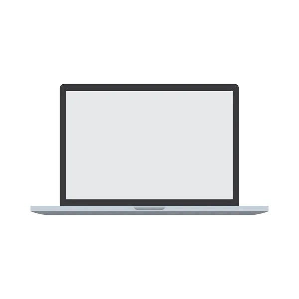 Компьютер Ноутбук Пустой Вектор Экрана Белом Фоне Мониторинг Веб Сайт — стоковый вектор
