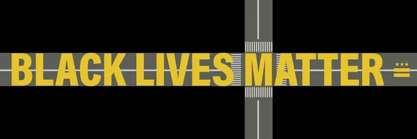 黑人生命物质道路绘画媒介华盛顿大道黄色绘画非洲裔美国警察抗议 人权与基本自由 — 图库矢量图片