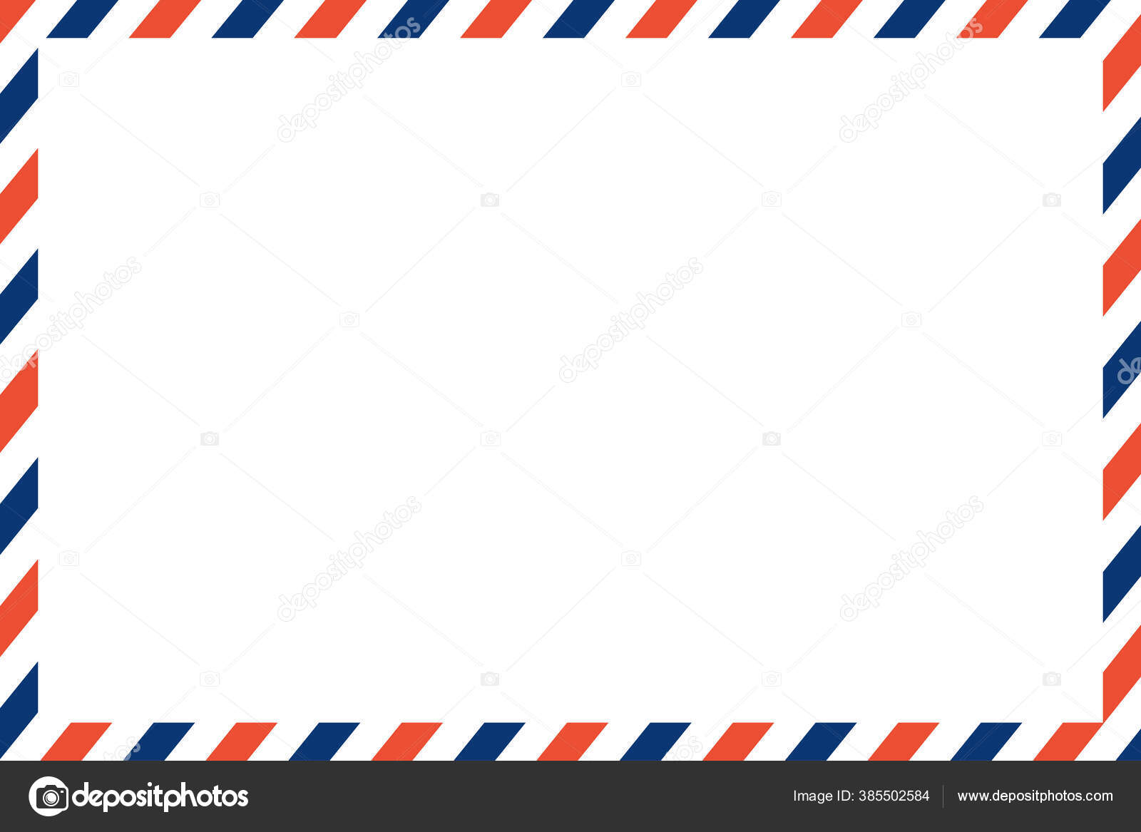 Air Mail Letter Vector Post Stamp Airmail Frame Postcard Blue