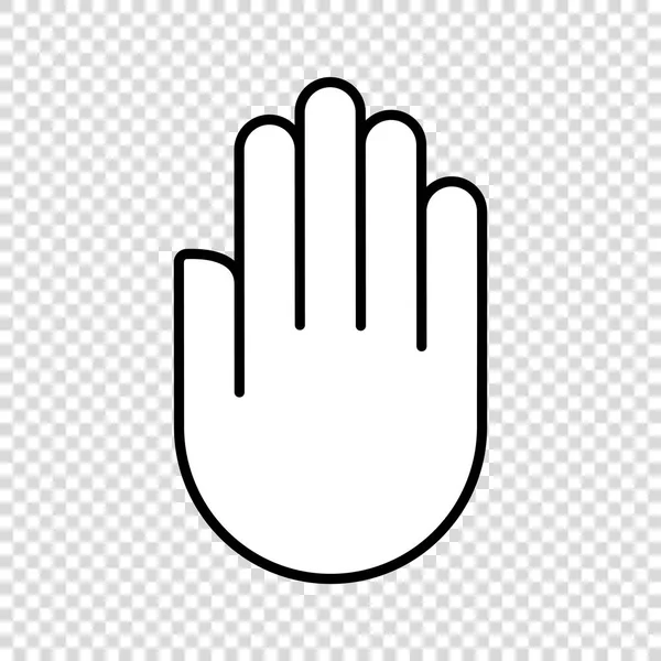 Vektorsymbol Der Handfläche Stoppen Umrissillustration Einspruch Silhouette Zeichen Isoliert — Stockvektor