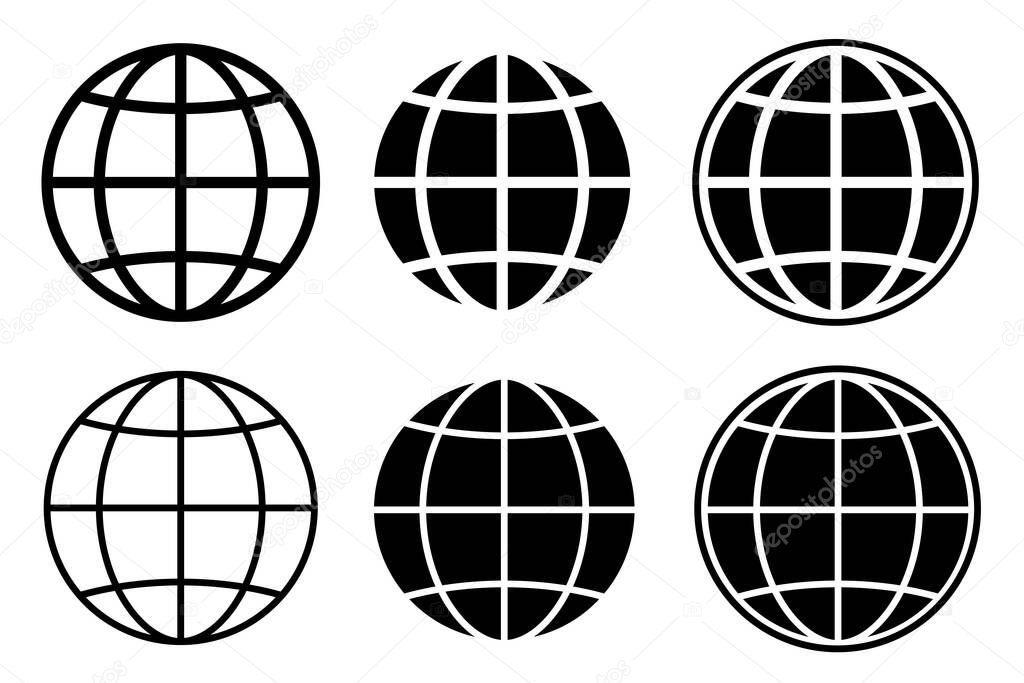 world set international earth globe icon vector 