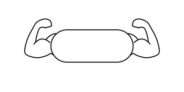 Gymnase Logo Vecteur Icône Force Mains Fond Blanc — Image vectorielle