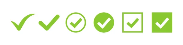 Векторний Значок Позначки Перевірки Зелена Коробка Набір Гаразд Виберіть Ілюстрацію — стоковий вектор