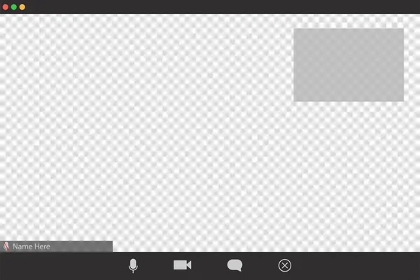 Modèle Vectoriel Interface Vidéoconférence Communication Ligne Ordinateur Programme Écran Maquette — Image vectorielle