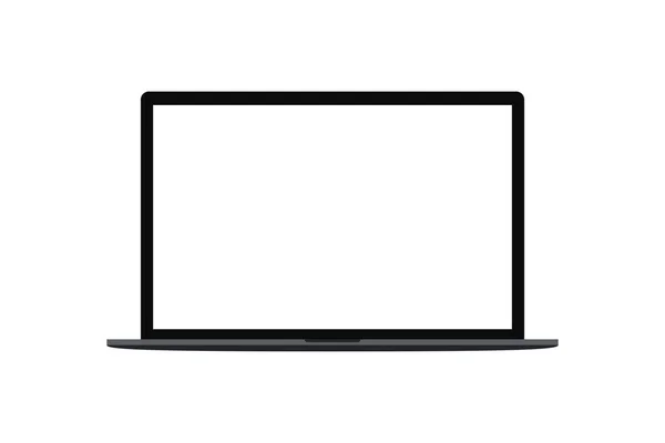 Laptop Dator Vektor Mockup Realistiskt Skrivbord Tom Skärm Isolerad Mall — Stock vektor
