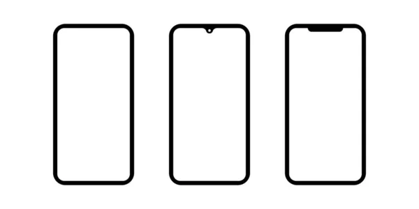 携帯電話のモックアップ ベクトル図 携帯電話スマートフォンは白い背景を隔離しています シンプルな現代的なデザイン — ストックベクタ