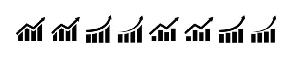 Grafiek Opgroeiend Vectoricoon Economie Grafische Groei Pijl Stijgen Marktkaart Teken — Stockvector