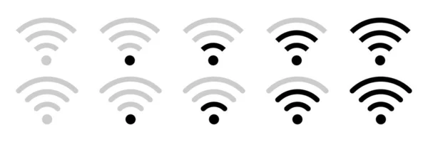 Simbol Vektor Ikon Wifi Tanda Antena Internet Terisolasi Antena Internet - Stok Vektor