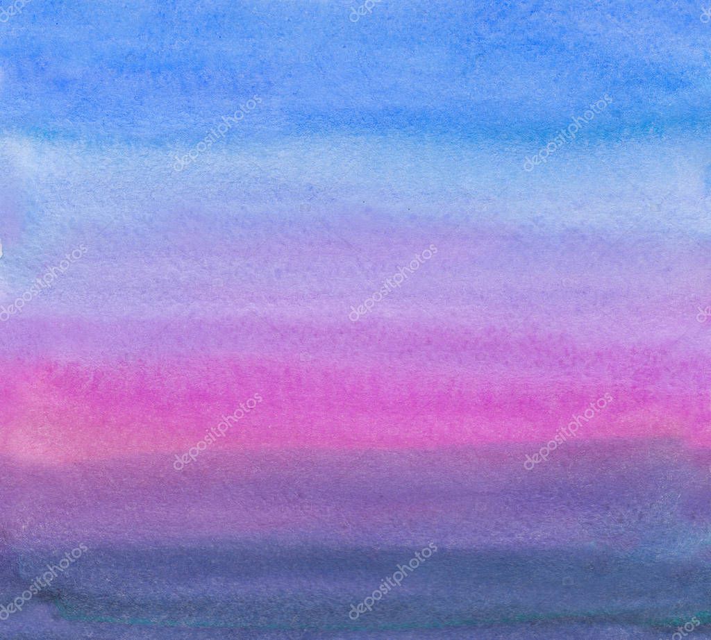 Bright ombre watercolor backgound. Hand draw illustration water colour