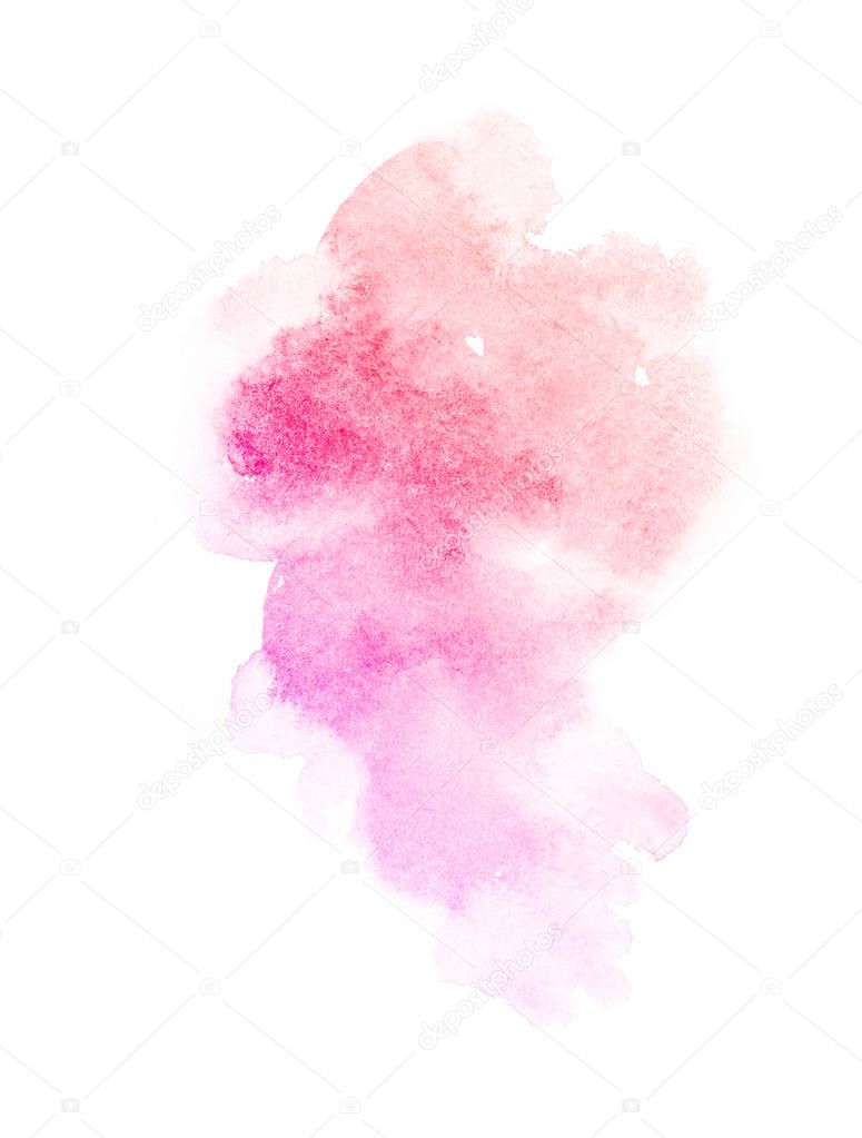 Bright ombre watercolor backgound. Hand draw illustration water colour , colored like pink, peach, red, violet, purple, burgundy, magenta