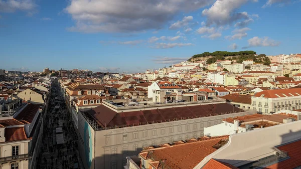 Aerial Perspective View Central Famous Street Rua Augusta Lisbon City — Stock Photo, Image