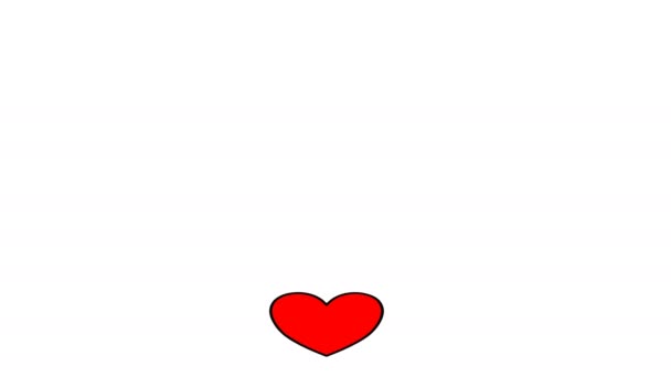 Boucle d'animation coeur rouge sautant, concept d'amour 4k — Video