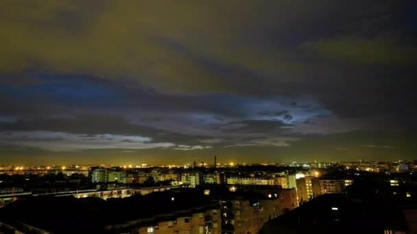 Inspiración Roma ciudad skyline luces de la mañana sunrise timelapse, líneas de avión y nubes movimiento 4k — Vídeo de stock