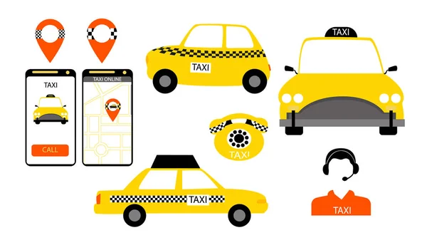 Taxi szolgáltatás táblák vektoros. — Stock Vector
