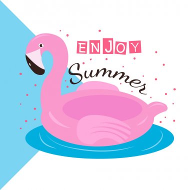 pembe flamingo vektör illüstrasyonu.