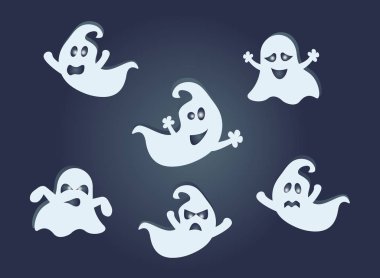 Hayaletler vektör illüstrasyon ayarlayın.