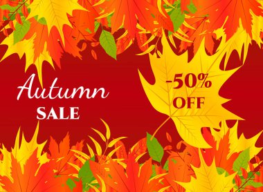 Sonbahar yaprakları ile vektör çizim.