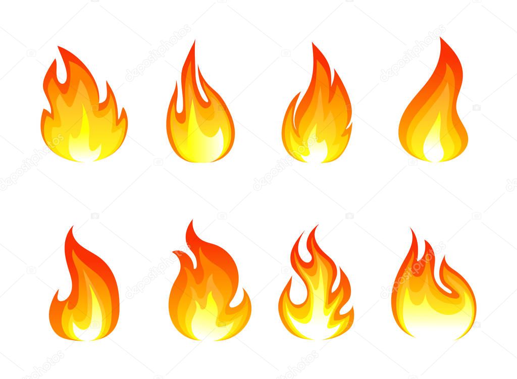 Fire flames vector illustration