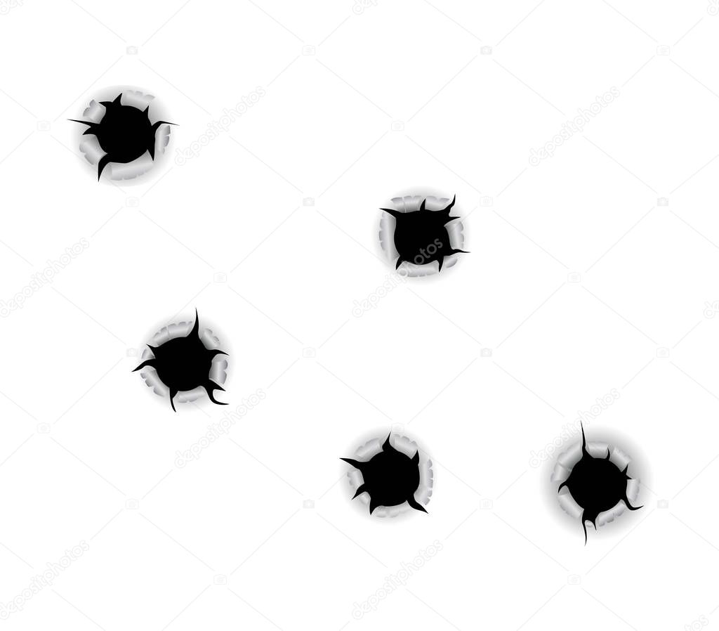 Bullet holes isolated