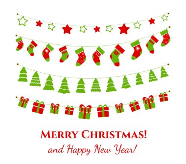 Noel bayrağı çelenk.