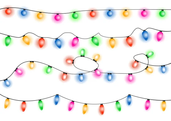 Luces de Navidad Vector Ilustración . — Archivo Imágenes Vectoriales