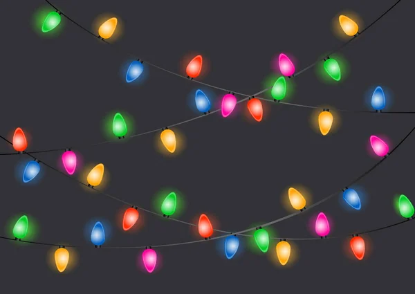 Christmas lights vector illustration. — Stock Vector