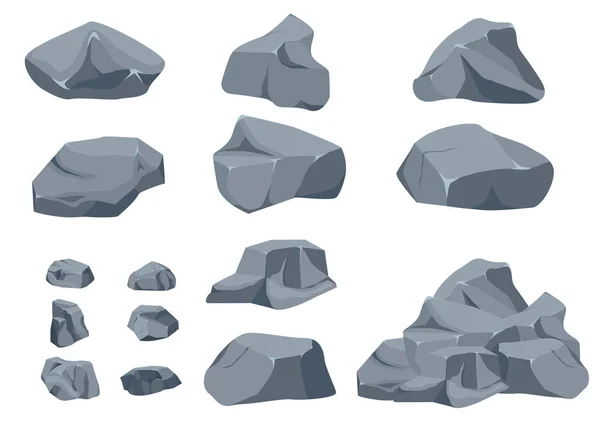 Piedra de roca conjunto de dibujos animados . — Vector de stock