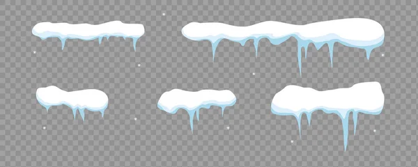 Elementi neve, palla di neve e cumulo di neve . — Vettoriale Stock